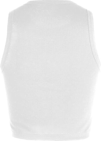 SHENHE Women's Letter Graphic Print Tank Top Sleeveless Notched Neck Cropped Tee Top in Saudi Arabia