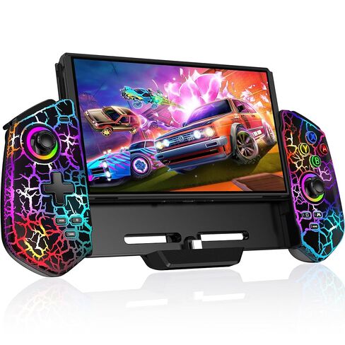 Switch Controllers for Nintendo Switch/OLED, Switch Joypad Replacement for Handheld Mode - USB-C Plug & Play Switch Pro Controller, One-Piece Joypad Switch with Hall Joystick/RGB/4 Game Slot/Dual Motor in Kuwait