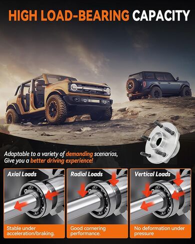 515072 Front Wheel Bearing Hub Assembly Compatible with Dodge Ram 1500 2002-2008,Hub Bearing 5 Lug, 2Pcs in Kuwait