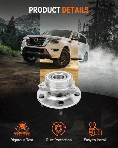 515072 Front Wheel Bearing Hub Assembly Compatible with Dodge Ram 1500 2002-2008,Hub Bearing 5 Lug, 2Pcs in Kuwait