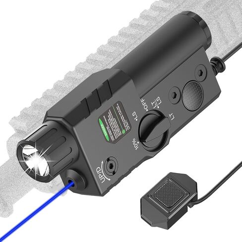 DEFENTAC Mlok and Picatinny Mounted Green/IR Laser and White/Infrared Flashlight Combo(4-in-1), 1450lm Light with Remote Pressure Switch for Rifle, Aluminum, Rechargeable in Kuwait