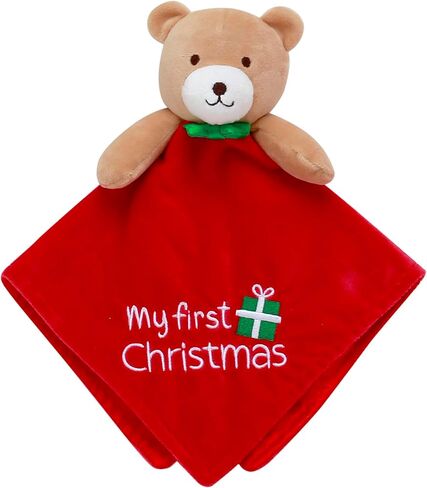 2-Piece Cuddle Plush Rattle and Baby Blanket Gift Set, My First Rudolph, Christmas Print (30 in. x 34 in.) in Kuwait