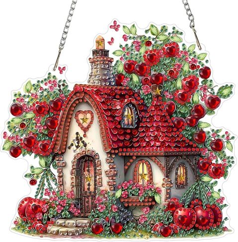 MXJSUA DIY 5D Diamond Art Painting Kits for Adults Diamond Art Dream Cherry Garden Diamond Art Painting Full Drill Crystal Rhinestone Embroidery Craft Kits for Home Wall Decor Gifts, 12x16inch in Kuwait