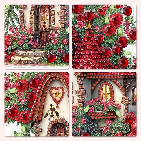 MXJSUA DIY 5D Diamond Art Painting Kits for Adults Diamond Art Dream Cherry Garden Diamond Art Painting Full Drill Crystal Rhinestone Embroidery Craft Kits for Home Wall Decor Gifts, 12x16inch in Kuwait