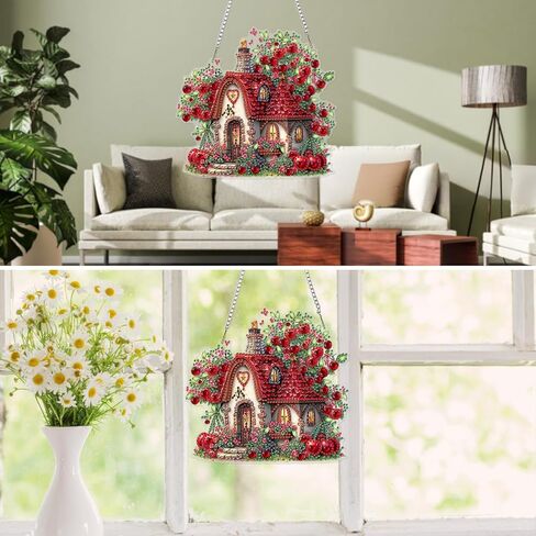 MXJSUA DIY 5D Diamond Art Painting Kits for Adults Diamond Art Dream Cherry Garden Diamond Art Painting Full Drill Crystal Rhinestone Embroidery Craft Kits for Home Wall Decor Gifts, 12x16inch in Kuwait