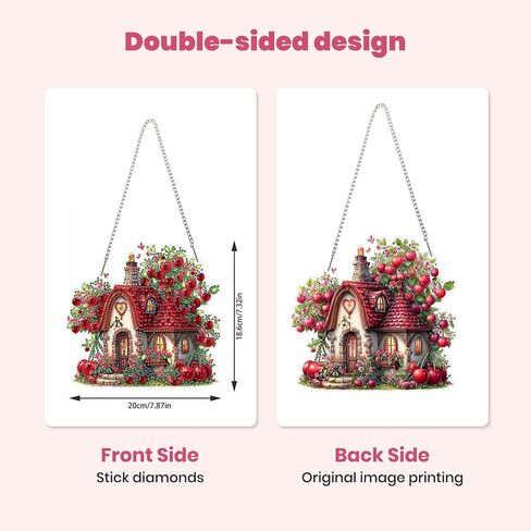 MXJSUA DIY 5D Diamond Art Painting Kits for Adults Diamond Art Dream Cherry Garden Diamond Art Painting Full Drill Crystal Rhinestone Embroidery Craft Kits for Home Wall Decor Gifts, 12x16inch in Kuwait