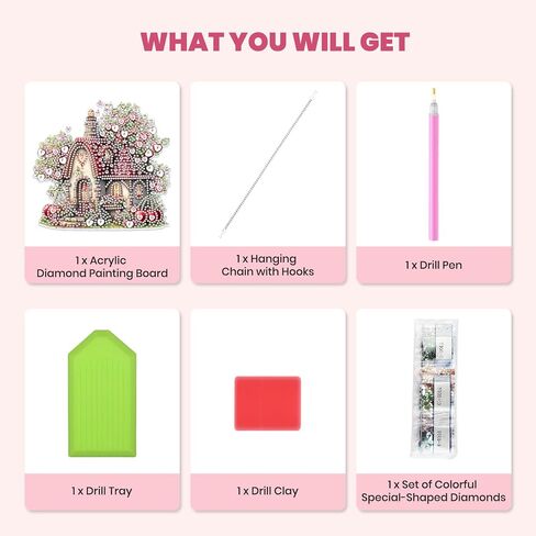 MXJSUA DIY 5D Diamond Art Painting Kits for Adults Diamond Art Dream Cherry Garden Diamond Art Painting Full Drill Crystal Rhinestone Embroidery Craft Kits for Home Wall Decor Gifts, 12x16inch in Kuwait