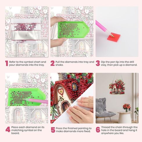 MXJSUA DIY 5D Diamond Art Painting Kits for Adults Diamond Art Dream Cherry Garden Diamond Art Painting Full Drill Crystal Rhinestone Embroidery Craft Kits for Home Wall Decor Gifts, 12x16inch in Kuwait