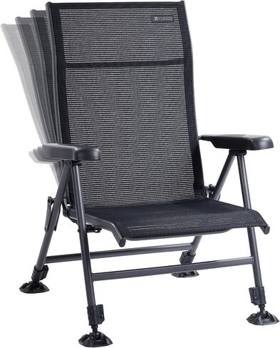 كرسي تخييم كبير الحجم، دعم شديد التحمل 350 رطل، كرسي قابل للطي، كرسي صيد مبطن قابل للدوران مع حامل قضيب، حامل أكواب، جيب جانبي، مسند ذراع صلب للشاطئ، صيد الأسماك، الرحلة، النزهة، الحديقة in Kuwait