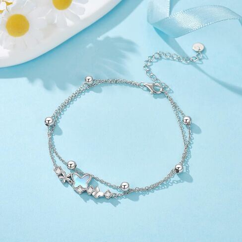 YFN Heart Moonstone Bracelet 925 Sterling Silver Heart Love Moonstone Bracelet Moonstone Jewelry for Women in Saudi Arabia