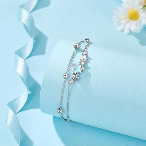 YFN Heart Moonstone Bracelet 925 Sterling Silver Heart Love Moonstone Bracelet Moonstone Jewelry for Women in Saudi Arabia