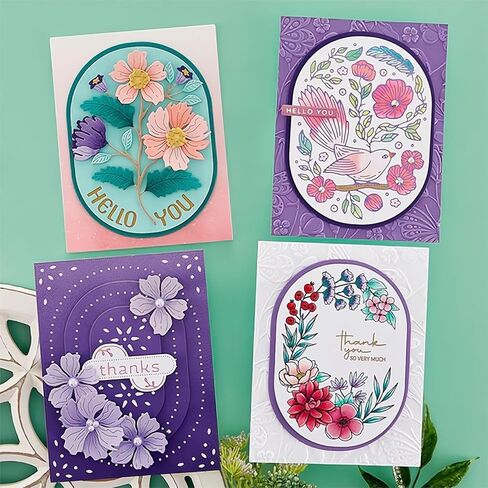 DIY Scrapbooking Artist 6pcs/Set Oval Circle Scallop Frame Cutting Dies, Metal Cutting Dies Stencils Decorative Scrapbooking Steel Craft Die Cut Create Stamp Embossing Paper Card in Saudi Arabia