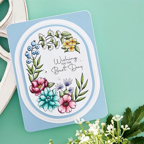 DIY Scrapbooking Artist 6pcs/Set Oval Circle Scallop Frame Cutting Dies, Metal Cutting Dies Stencils Decorative Scrapbooking Steel Craft Die Cut Create Stamp Embossing Paper Card in Saudi Arabia