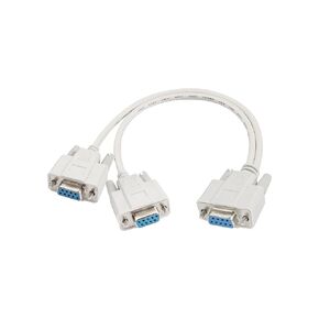 PNGKNYOCN DB9 Y Splitter Cable DB9 9 Pin 1 Female ale to 2 Female Rs232 Serial Splitter Adapter Straight-Through Cable for Connect Various Serial Interface Devices 30cm