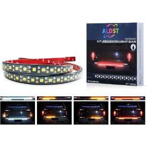 ALDST 57" LED Tailgate Light Bar,252 LED Truck Tailgate Light Bar Three Functions Red Brake Lights White Reverse Lights Yellow Turn Signals Dual Flashers,Tailgate Light Strip for Cars