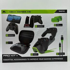 Generic Pro Kit+ for Xbox Series XS: Dual Charger Base, Rechargeable Batteries - x2, Quickshot Lynx Cable, Controller Case, Battery Covers, Phone Holder, Quickshot Pro