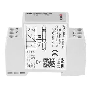 DPA51CM44 3 Phase Monitoring Relay Current Voltage Monitoring Relay Phase Sequence Protector 208-480VAC Phase Sequence Protector with Indicator for 3 Phase Motor Protection