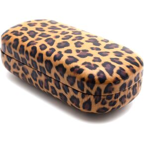 ColorViper Protective Hard or semi hard Shell Glasses Case for Eyeglasses and Sunglasses w/Microfiber Cleaning Cloth - Choose Your size A (Medium size dark brown leopard 6.25"x3.25'x1.85")