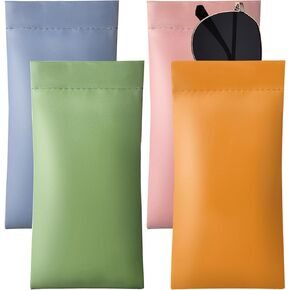 Mabor 4 Pcs Soft Glasses Case,Eye Glasses Case Automatically Close,Store Various Small Items for Traveling,Soft Leather Sunglasses Bag,Glasses Case Soft Sunglasses Pouch Soft Eyeglass Cases for Women in Saudi Arabia