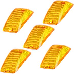 cciyu 5pcs Amber Cab Marker Light Cover Top Roof Running Light Cab Clearance Marker Cover Lens fit for 1988-2000 For Chevy For GMC (Only Cover)