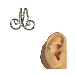 925 Sterling Silver SINGLE Swirl Spiral Ear Cuff for Non-Pierced Ear - Small Dainty Pierceless Clip Earring, Ear Wrap, Cartilage for Women | Handmade by MiYa Jewelry Creations