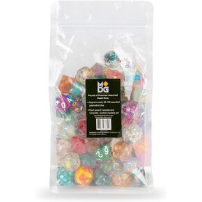 FanRoll من Metallic Dice Games، العشرات المتنوعة من نرد الراتنج، رطل من نرد DND، نرد لعب الأدوار للأبراج المحصنة والتنينات