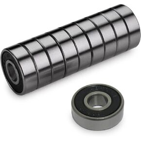Precision 608 RS ABEC 11 Bearings for Scooters,Longboards and Skateboards (Pack of 10 PCS) (Black)