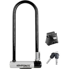 Kryptonite Kryptolok LS Bike U-Lock, Heavy Duty Anti-Theft Bicycle Lock Sold Secure Gold, 12.7mm Long Shackle with Mounting Bracket and Keys, Ultimate Security Lock for Bicycles E-Bikes Scooters