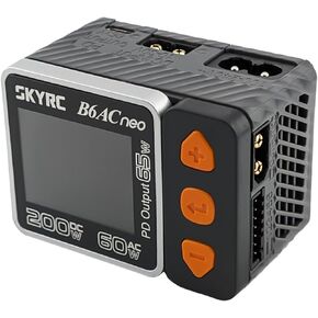 SKYRC 2023 Updated B6AC Neo Balance Charger 200W DC / 60W AC. Tiny Smart Charger for RC Battery. Compatible with LiPo/Life/LiIon/LiHV Battery(1-6s) /NiMH/NiCd (1-15s) Batteries