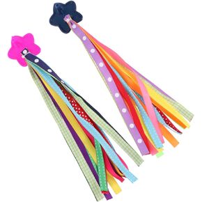 Homoyoyo 2 Pairs Bicycle Ribbon Kids Bike Accessories Motorcycle Handlebar Grips Kids Bike Grips Cycling Tassels Pinwheel Streamers Childrens Bike Accessories Bike Handle Streamers Baby