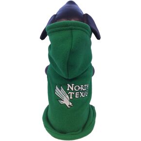 All Star Dogs NCAA North Texas Mean Green Polar Fleece Hooded Dog Sweatshirt