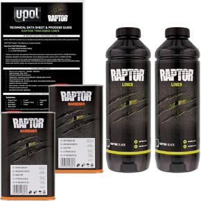 U-POL Raptor Black Urethane Spray-On Truck Bed Liner & Texture Coating, 2 Liters