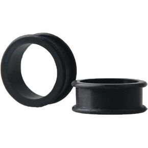 Pair 1/2" (12MM) BLACK SILICONE FLAT FLARE TUNNELS Double Flare Gauges Thin Soft Flexible Flesh Plugs (2pcs)