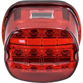 HCmotorku Motorcycle Rear Led Tail Light Brake Taillight Running Light Fit for Harley Sportster XL Touring Street Gilde Road King Electra Glide Softail Dyna (Red)