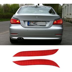 YUK Rear Bumper Reflector Red Lights for BMW E60 E61 03-07 525i 525xi 530i 530xi 545i 550i