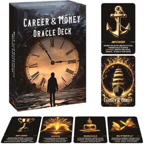 ZHQGYN Manifest Success Career and Money Oracle Deck of Black and Gold Money Moves Oracle Cards(3.42“ × 4.72")