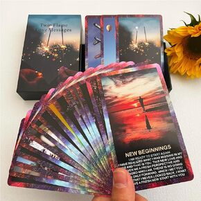 Tzxamsez Twin Flame Love Messages Oracle Cards Deck, Oracle Cards with Meanings on Them, Secret and Hidden Messages Oracle Deck, Confession of Divine Masculine or Soulmate