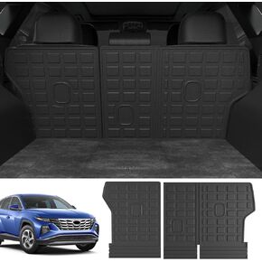 powoq Cargo Mat (TPE, Upgrade Trunk Mat+Backrest Mat) for 2022-2024 Hyundai Tucson