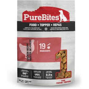 PureBites Chicken Freeze Dried Dog Food, 19 Ingredients, Made in USA, 10oz
