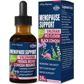 Nurbetoxa Black Cohosh Menopause Support Drops, Estrogenos Hormonas Naturales para Mujer Menopausia, Gotas para La Menopausia de Mujer,60-Day Strength | Revitalize, Nourish Hair, Skin & Nails, 4Fl Oz