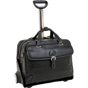 McKlein USA Carugetto 15.4" Leather Wheeled Laptop Briefcase