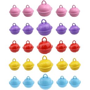 Wantane المعادن جولة صغيرة جرس عيد الميلاد الحرف أجراس جلجل جرس 22mm جرس ملون DIY عطلة الديكور الموسيقى حزب عطلة الأسرة (الأحمر والوردي والأرجواني والأصفر والبحيرة الخضراء والأزرق الفاتح) -30pcs in Kuwait