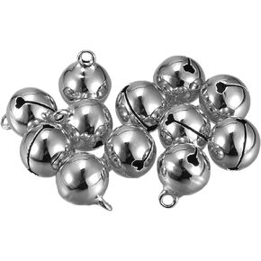 YXQ Jingle Bells, 9/16" 50PCS Small Craft Bells 14mm DecorationBells for DIY Bracelet Anklets Necklace Knitting,Wedding,Holiday Home and Christmas（Sliver Tone）