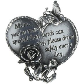 Cathedral Art (Abbey & CA Gift Heart Visor Clip, Mom, 1 Pack, Silver