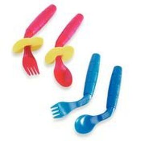 Easieeaters Curved Utensils, Right-handed W/shield