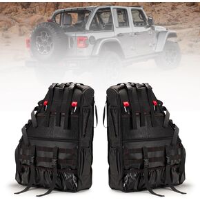 BUNKER INDUST 2 Pcs Roll Bar Storage Bag for 1997-2023 Jeep Wrangler JK TJ LJ & Unlimited JL 4-Door,Multi-Pockets Cargo Bag Saddlebag Tool Organizer,Black in Kuwait