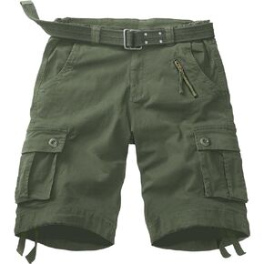 OCANXUE Men's Cargo Shorts Relaxed Fit Elastic Waist Casual Work Shorts 11" Inseam Outdoor Shorts with 6 Pockets
