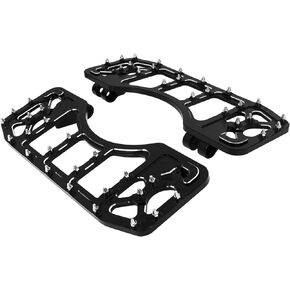 HDBUBALUS CNC Wide Foot Pegs Chopper Bobber Style Front Driver Footpegs Stretched Floorboards Fit for Harley Touring Road Glide Softail FLST Dyna FLD 1 Pair