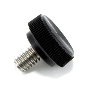 #8-32 x 1/4" Thumb Screw Stainless Steel - Black Knurled Round Plastic Knob - Standard/Coarse Thread Thumbscrew - Length: 0.250" - Proudly Built in USA - Package of (4)