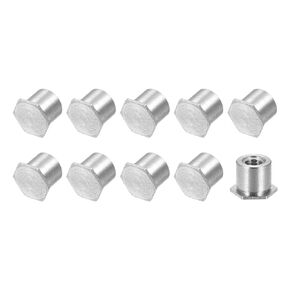 METALLIXITY Self Clinching Nuts (M3) 100Pcs, Carbon Steel Hex Head Standoff Threaded Insert Nuts - for Furniture Mechanical Fasteners, Silver Tone